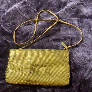 Whiting & Davis vintage gold shiny purse